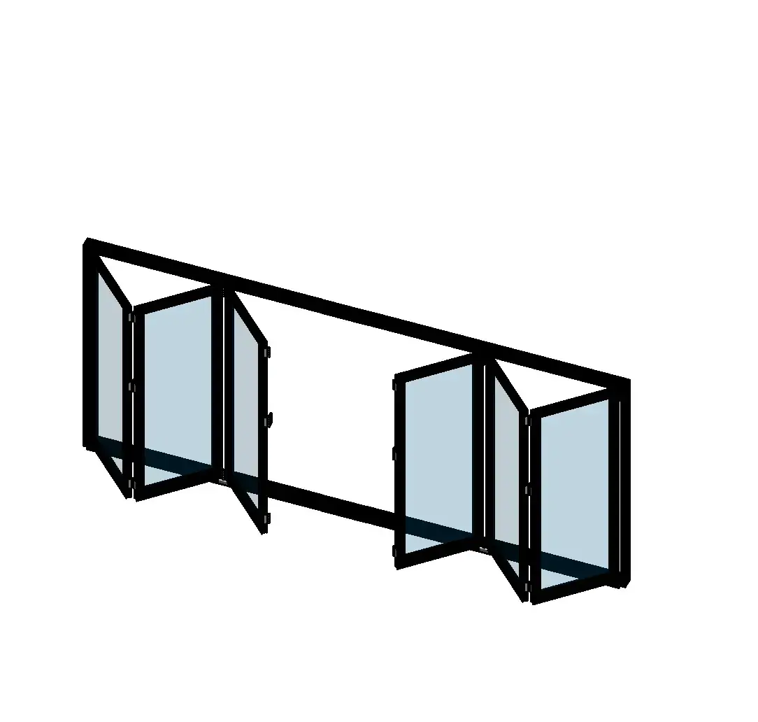 192 in. x 80 in. Center Opening Outswing Black Aluminum Folding Patio Door - Image 7